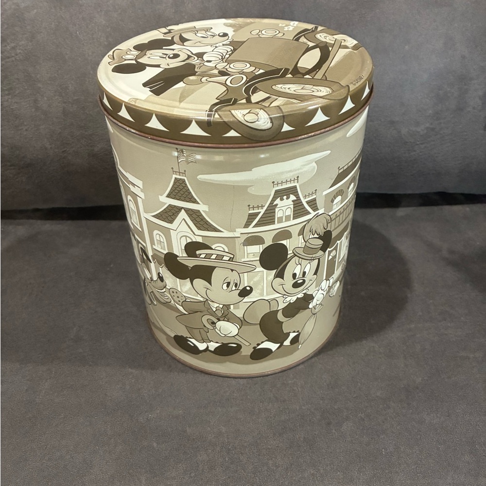 Disney Sepia Mickey & Minnie Decorative Tin Canister